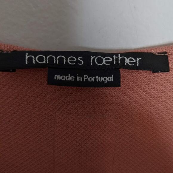 Hannes Roether Pinky Peach 3/4 Sleeve Dress Pockets Raw Hem Size XS - Picture 2 of 9